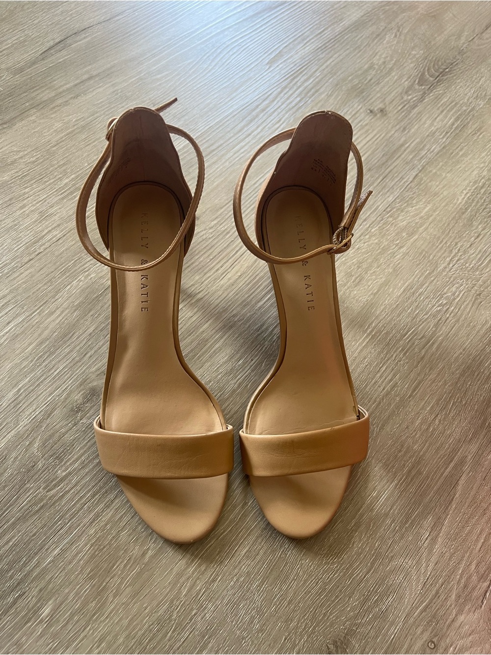 Kelly & Katie Tan Ankle-Strap Block Heel Sandals